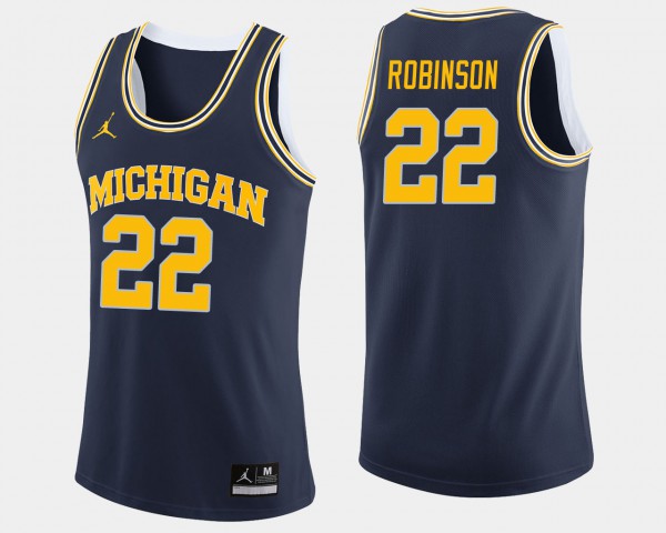 University of Michigan #22 For Men Duncan Robinson Jersey Navy University College Basketball